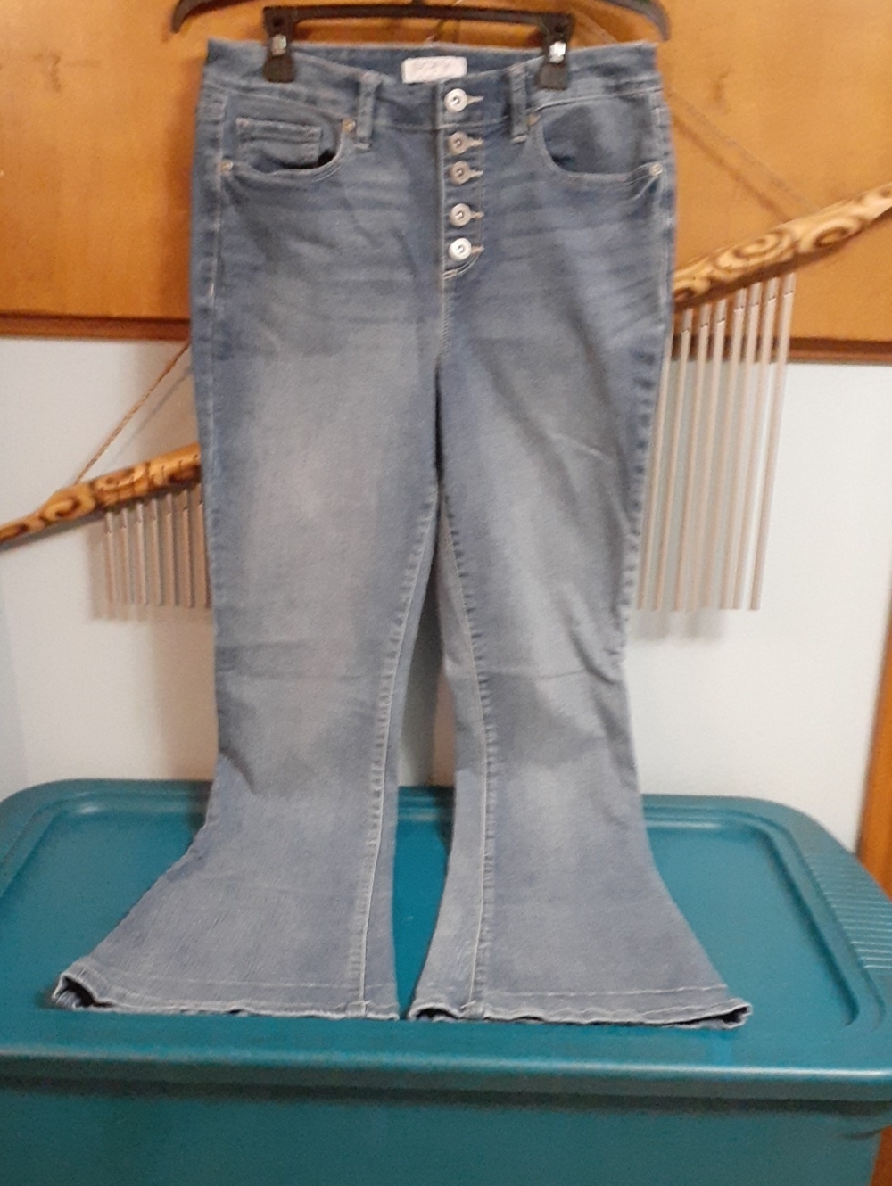 sofia vergara Light Blue Button-Fly Flare Jeans size 28×29